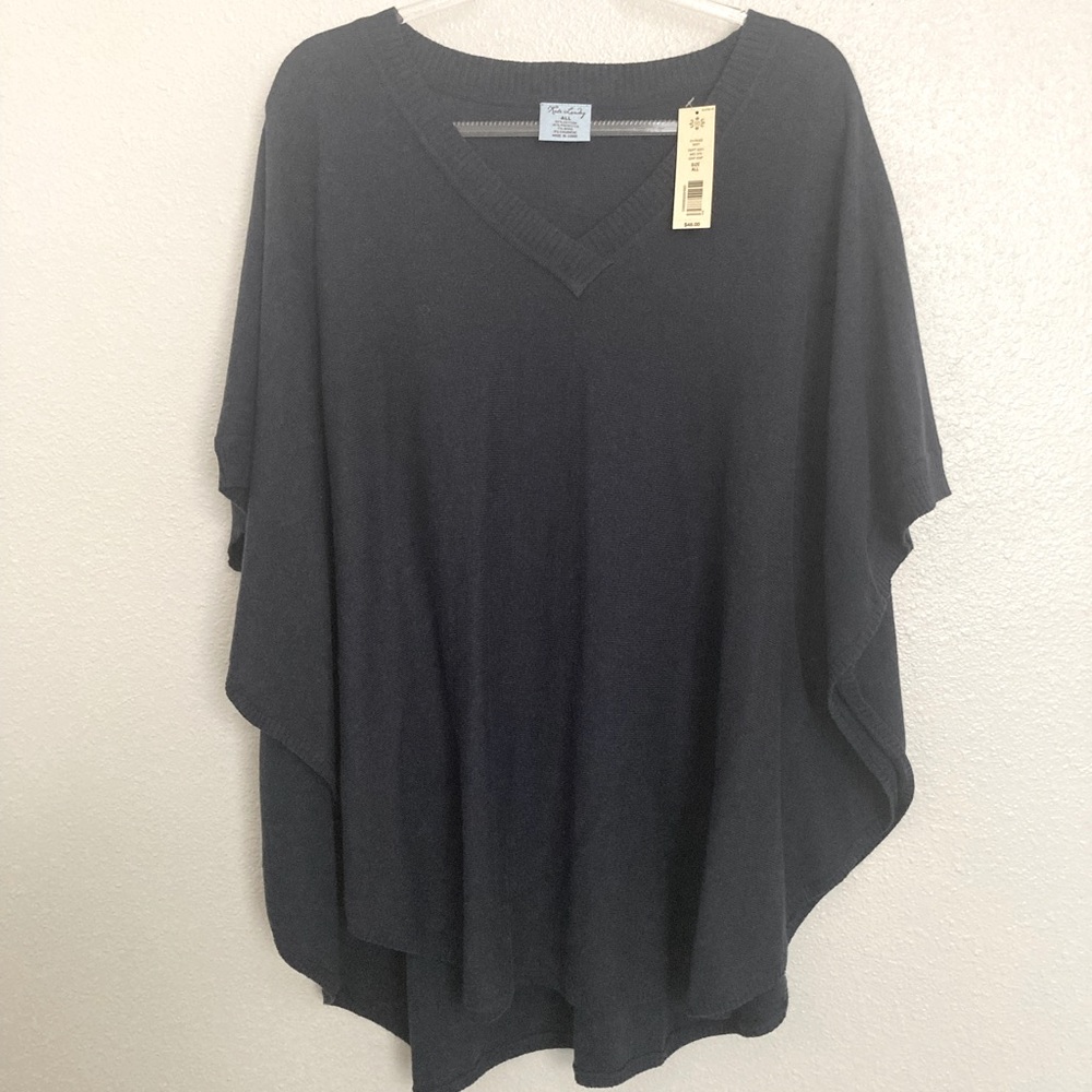 Kate Landry Navy Knit Poncho